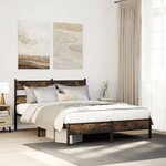 vidaXL Cadre de lit sans matelas chêne fumé 90x190cm bois d'ingénierie