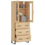 vidaXL Buffet haut Chêne sonoma 69 5x34x180 cm Bois d'ingénierie