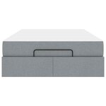 vidaXL Cadre de lit avec matelas Gris clair 120 x 190 cm tissu