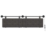 vidaXL Tête de lit suspendue Avec lumière LED Noir PU antique