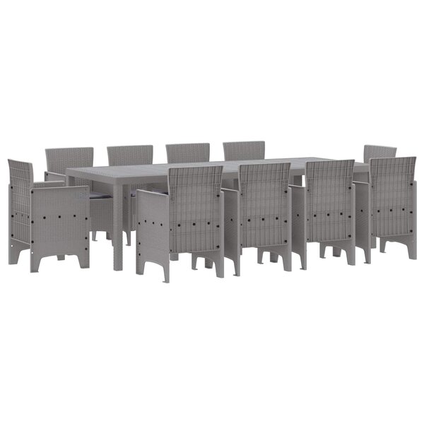 vidaXL Ensemble de salle à manger pour jardin 11 pc Gris clair