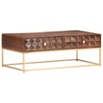 Vidaxl table basse 112x50x40 cm bois de manguier massif