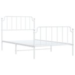 vidaXL Cadre de lit métal sans matelas et pied de lit blanc 107x203 cm