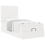 vidaXL Lit ottoman avec matelas blanc 80x200 cm similicuir