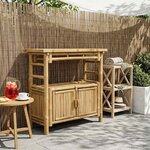 vidaXL Table console avec étagère Naturel 80 x 35 x 75 cm Bambou