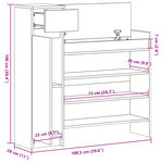 vidaXL Armoire à chaussures chêne fumé bois d'ingénierie