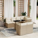 vidaXL Salon de jardin avec coussins 8 Pièces beige résine tressée