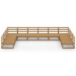 vidaXL Salon de jardin 10 Pièces bois de pin massif