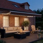 vidaXL Auvent rétractable électrique Marron et blanc 3 5 x 2 m