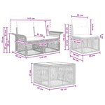 vidaXL Ensemble de canapé de jardin 8 Pièces Noir polyrotin