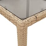 vidaXL Ensemble à manger de jardin et coussins 11Pièces beige rotin verre
