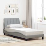 vidaXL Cadre de lit sans matelas Hanko gris clair 90x190 cm tissu