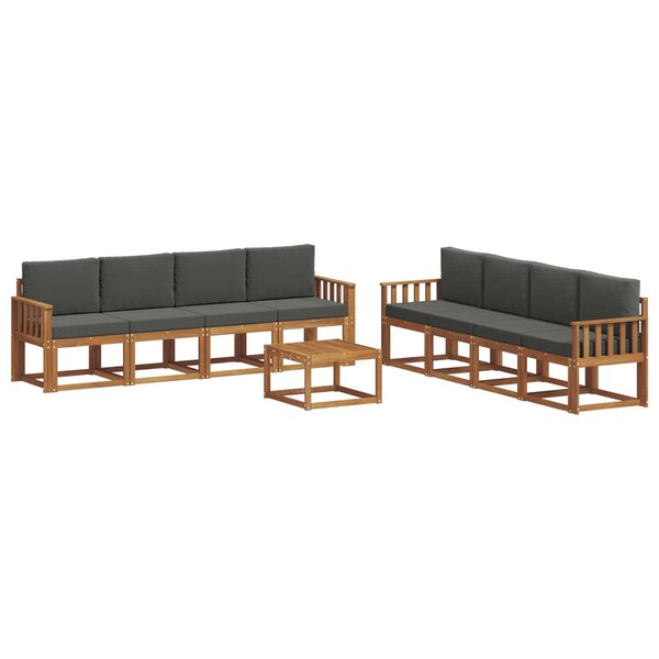 vidaXL Ensemble de canapés d'extérieur 9 Pièces Naturel et Anthracite