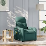 vidaXL Fauteuil de massage inclinable Vert foncé Tissu