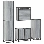 vidaXL Ensemble de meubles de salle de bain 4 Pièces sonoma gris