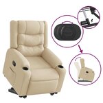 vidaXL Fauteuil inclinable Crème Tissu