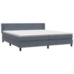 vidaXL Sommier à lattes de lit et matelas gris foncé 180x210cm velours