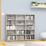 vidaXL Armoire à CD Gris béton 102x23x89 5 cm Bois d’ingénierie