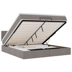 vidaXL Lit ottoman avec matelas et LED Taupe 180x200cm tissu
