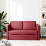vidaXL Canapé-lit 2 en 1 rouge bordeaux 112x174x55 cm similicuir