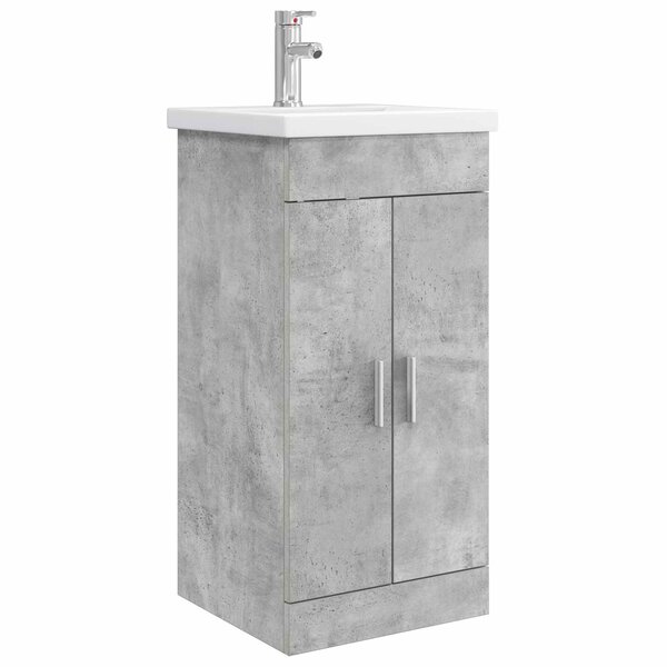 vidaXL Meuble de salle de bain avec évier Gris béton 42 x 40 x 84 5 cm