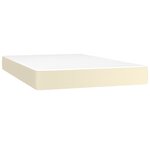 vidaXL Sommier tapissier et matelas et LED Crème 120x200 cm Similicuir