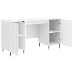 vidaXL Bureau Blanc brillant 142 5 x 50 x 75 cm Bois d'ingénierie