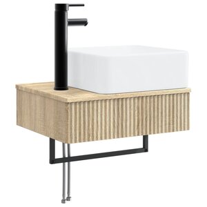 vidaXL Basin de lavage mural Chêne Sonoma 53 x 35 x 39 cm