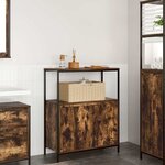 vidaXL Meuble de salle de bain avec étagères chêne fumé 76 5x35x95 cm