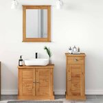 vidaXL Ensemble de mobilier de salle de bain VIGO 3 Pièces Marron