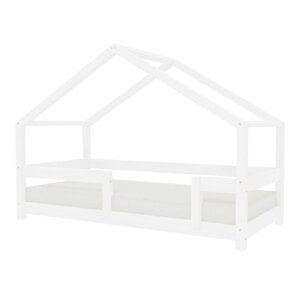 Lit cabane enfant LUCKY 120 x 200 blanc