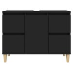 vidaXL Meuble d'évier noir 80x33x60 cm bois d'ingénierie