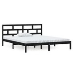 vidaXL Cadre de lit sans matelas noir bois massif