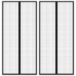 vidaXL Rideaux de porte anti-insectes 2 Pièces et aimants noir 220x110 cm