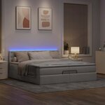 VidaXL Cadre de lit ottoman avec matelas taupe 200x200cm tissu