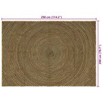 vidaXL Tapis Naturel et Noir 200 x 290 cm Jute