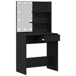 vidaXL Table de Toilette avec tiroir Chêne noir 74.5 x 40 x 141 cm