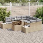 vidaXL Ensemble de canapé de jardin 9 Pièces Beige et Gris clair