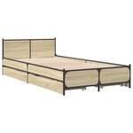 vidaXL Cadre de lit avec tiroirs sans matelas chêne sonoma 75x190 cm