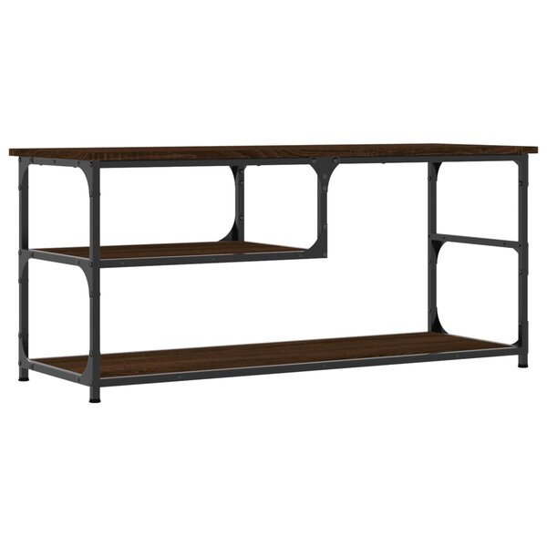 vidaXL Meuble TV chêne marron 103x38x46 5cm bois d'ingénierie et acier