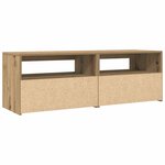 vidaXL Meuble TV avec lumières LED chêne artisanal bois d'ingénierie