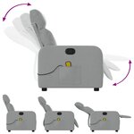 vidaXL Fauteuil inclinable de massage en tissu gris clair