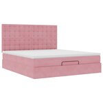 vidaXL Cadre de lit ottoman avec matelas rose 160x200 cm velours