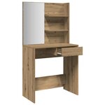 vidaXL Coiffeuse avec miroir chêne artisanal 74 5x40x141 cm