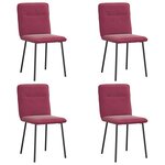 vidaXL Chaises à manger lot de 4 Rouge bordeaux Velours