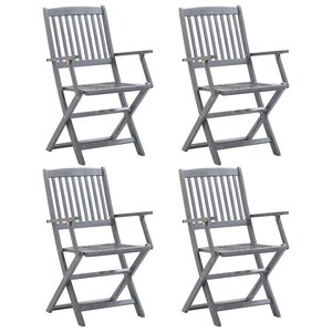 vidaXL Chaises pliables d'extérieur lot de 4 Bois d'acacia solide