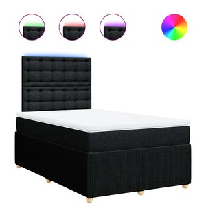 vidaXL Sommier à lattes de lit avec matelas Noir 120x200 cm Tissu