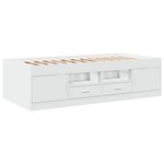 vidaXL Lit de jour avec tiroirs blanc 90x190 cm bois d'ingénierie