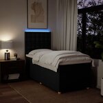vidaXL Sommier à lattes de lit avec matelas Noir 100x200 cm Tissu
