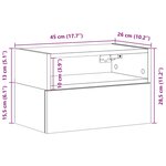 vidaXL Table de chevet murale vieux bois 45x26x28 5 cm